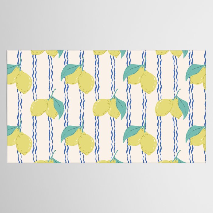Lemons with Wavy Stripe Tablecloth Gallery Image 2