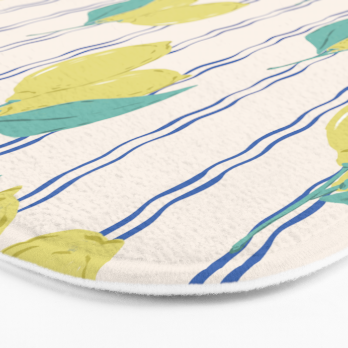 Lemons with Wavy Stripe Bath Mat Gallery Image 3