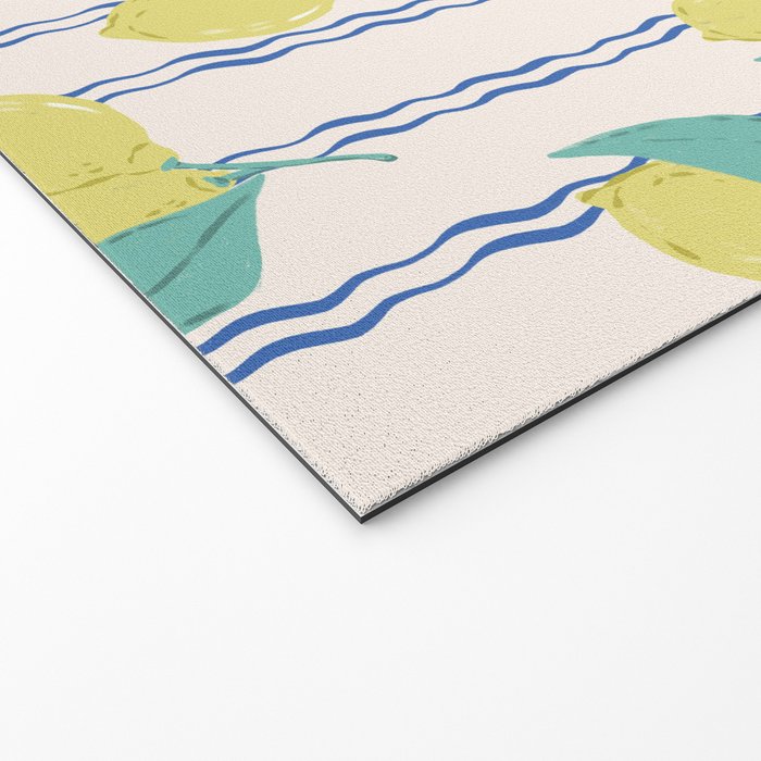 Lemons with Wavy Stripe Welcome Mat Gallery Image 2