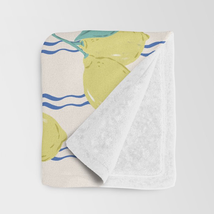 Lemons with Wavy Stripe Throw Blanket Gallery Image 3