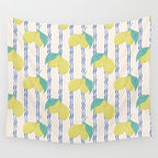 Lemons with Wavy Stripe Wall Tapestry Gallery Image 4