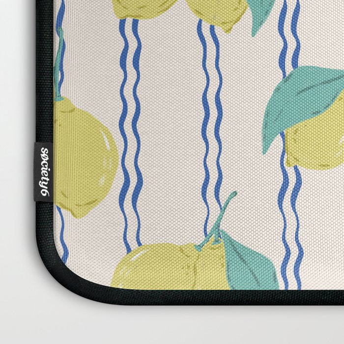 Lemons with Wavy Stripe Laptop Sleeve Gallery Image 3