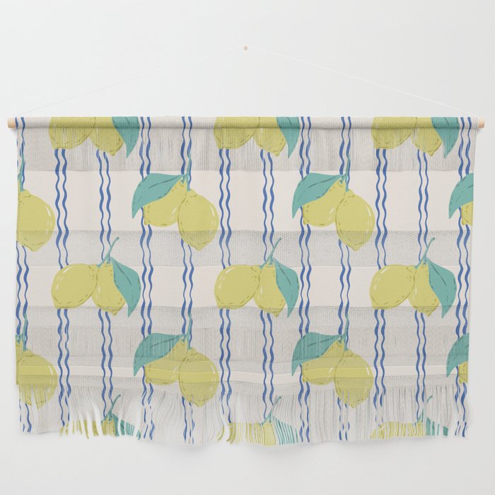 Lemons with Wavy Stripe Wall Hanging Gallery Image 1