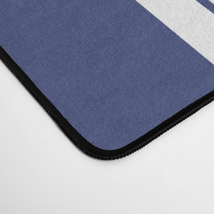 Minimalist Era - White & Indigo Blue Stripe Asymmetrical Desk Mat Gallery Image 4
