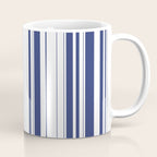 Minimalist Era - White & Indigo Blue Stripe Asymmetrical Coffee Mug Gallery Image 1