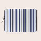 Minimalist Era - White & Indigo Blue Stripe Asymmetrical Laptop Sleeve Gallery Image 1