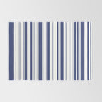 Minimalist Era - White & Indigo Blue Stripe Asymmetrical Rug Gallery Image 2