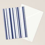 Minimalist Era - White & Indigo Blue Stripe Asymmetrical Stationery Card Gallery Image 2