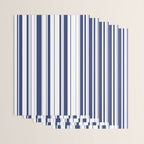 Minimalist Era - White & Indigo Blue Stripe Asymmetrical Wrapping Paper Gallery Image 3