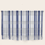 Minimalist Era - White & Indigo Blue Stripe Asymmetrical Wall Hanging Gallery Image 1