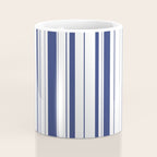 Minimalist Era - White & Indigo Blue Stripe Asymmetrical Coffee Mug Gallery Image 4