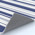 Minimalist Era - White & Indigo Blue Stripe Asymmetrical Rug Gallery Image 4