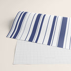 Minimalist Era - White & Indigo Blue Stripe Asymmetrical Wrapping Paper Gallery Image 2