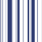 Minimalist Era - White & Indigo Blue Stripe Asymmetrical Coffee Mug Gallery Image 2