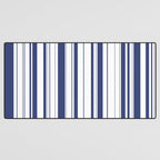 Minimalist Era - White & Indigo Blue Stripe Asymmetrical Desk Mat Gallery Image 3