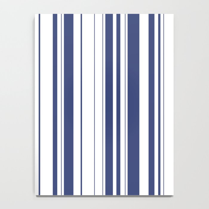 Minimalist Era - White & Indigo Blue Stripe Asymmetrical Notebook Gallery Image 4