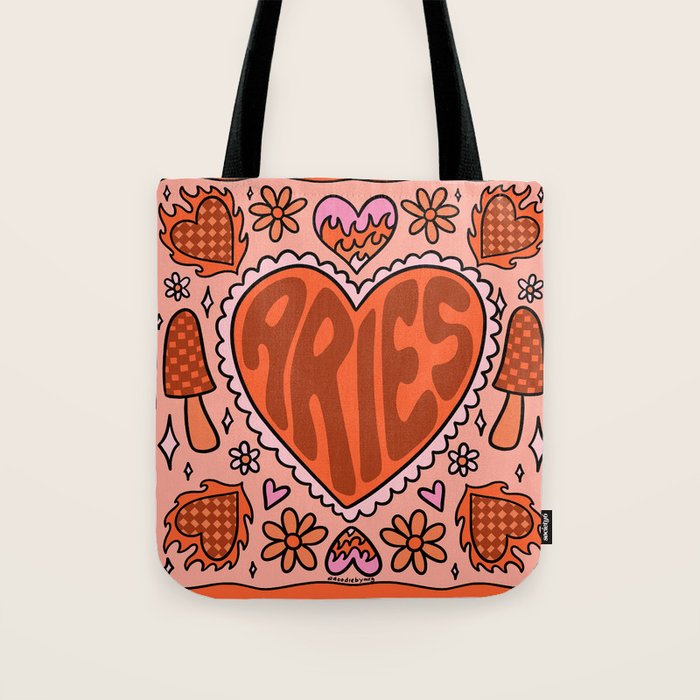 Aries Heart Tote Bag Gallery Image 1