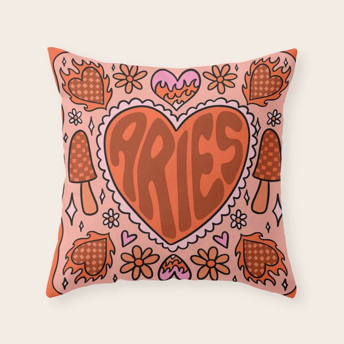 Aries Heart Throw Pillow Gallery Image 6