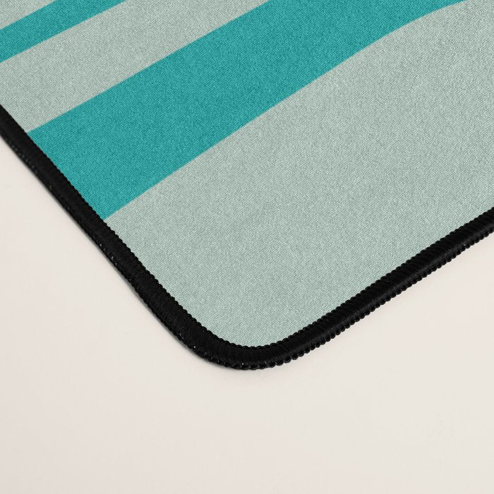 Mid Century Modern Piquet Multi Abstract Geometric Pattern in Teal Aqua Desk Mat Gallery Image 4
