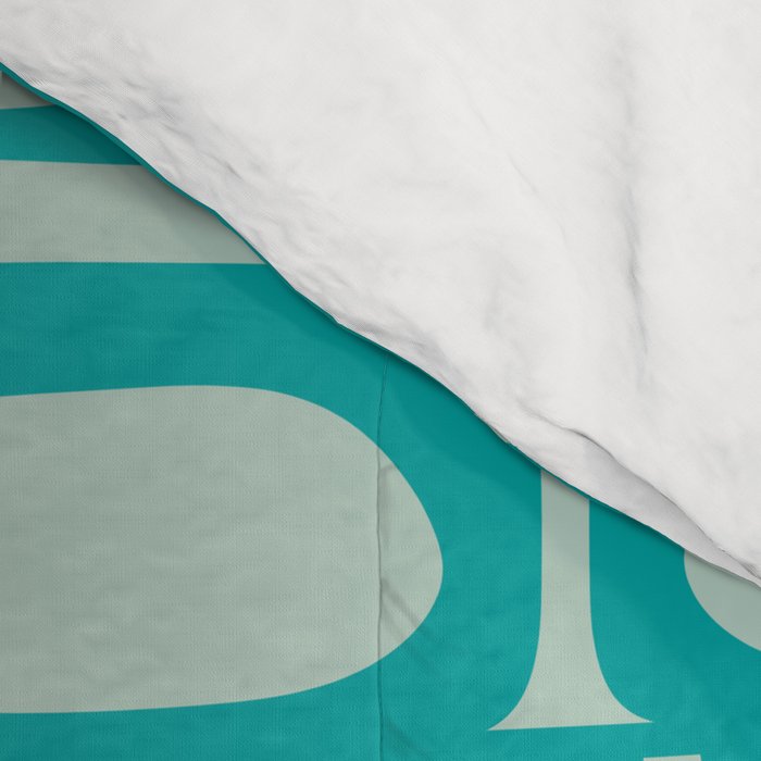 Mid Century Modern Piquet Multi Abstract Geometric Pattern in Teal Aqua Comforter Gallery Image 4