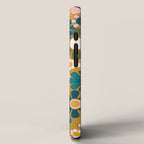 Pretty Groovy Retro Garden 60s 70s Aesthetic Floral Pattern Ochre Teal Olive Pink iPhone Case Gallery Image 2