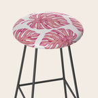 Watercolor Palm Leaves - Bright Pink Stool Gallery Image 2