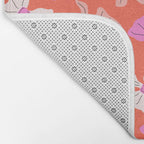 Playful Scattered Coquette Bows Vibrant Pink White Peach and Red Bath Mat Gallery Image 2