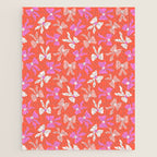 Playful Scattered Coquette Bows Vibrant Pink White Peach and Red Jigsaw Puzzle Gallery Image 1