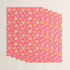 Playful Scattered Coquette Bows Vibrant Pink White Peach and Red Wrapping Paper Gallery Image 3
