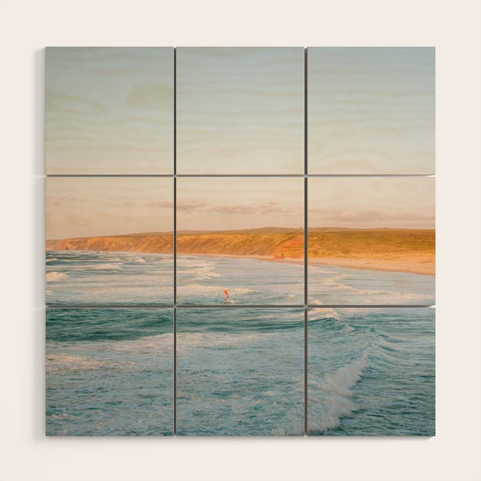 Wind surf in the Algarve | Portugal travel photography Wood Wall Art Gallery Image 1