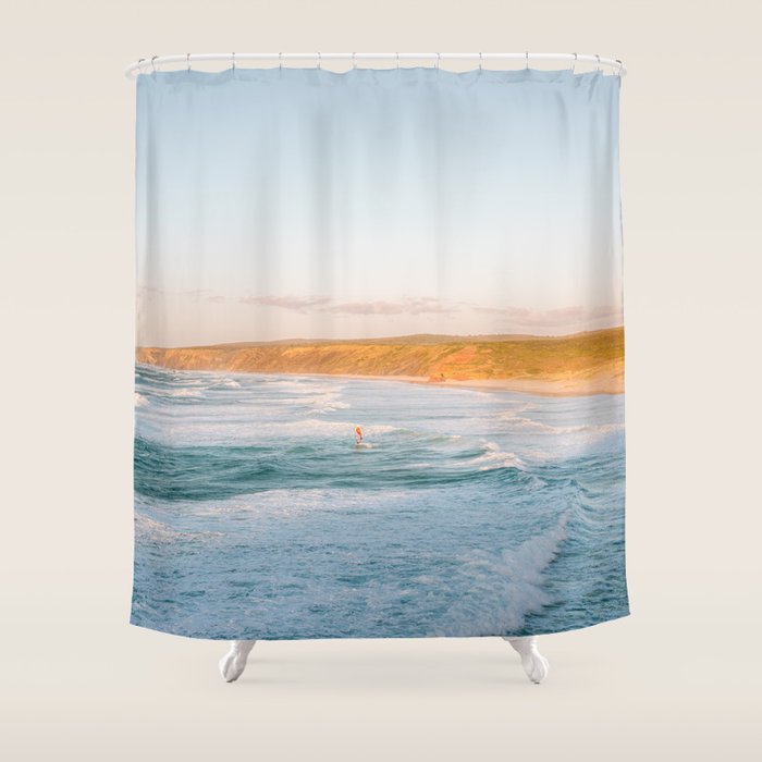Wind surf in the Algarve | Portugal travel photography Shower Curtain Gallery Image 1