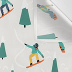 Snowboarding Illustration Pattern Wall Tapestry Gallery Image 3