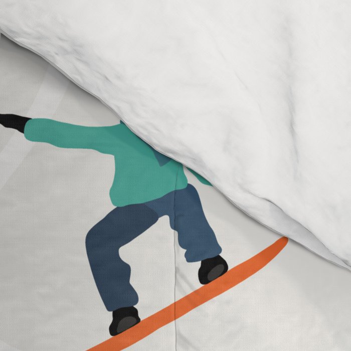 Snowboarding Illustration Pattern Comforter Gallery Image 4