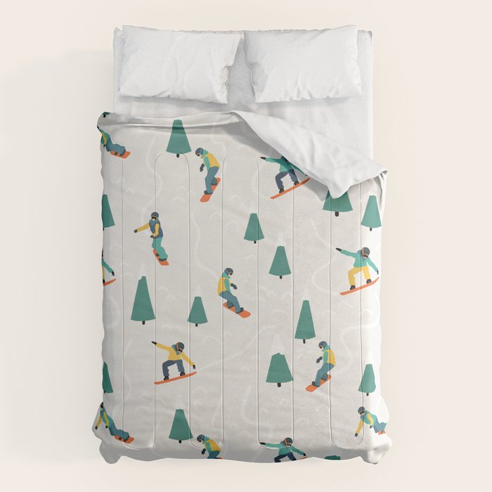 Snowboarding Illustration Pattern Comforter Gallery Image 6