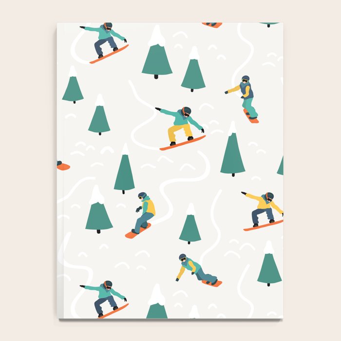 Snowboarding Illustration Pattern Notebook Gallery Image 4