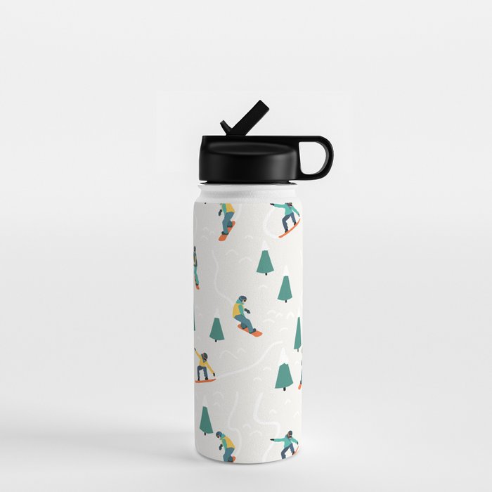 Snowboarding Illustration Pattern Water Bottle Gallery Image 1