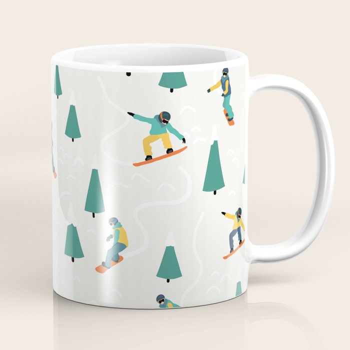 Snowboarding Illustration Pattern Coffee Mug Gallery Image 1