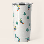 Snowboarding Illustration Pattern Travel Mug Gallery Image 1