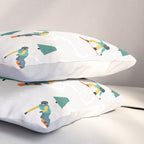 Snowboarding Illustration Pattern Pillow Sham Gallery Image 3
