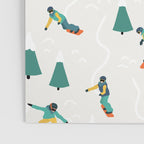 Snowboarding Illustration Pattern Poster Gallery Image 3