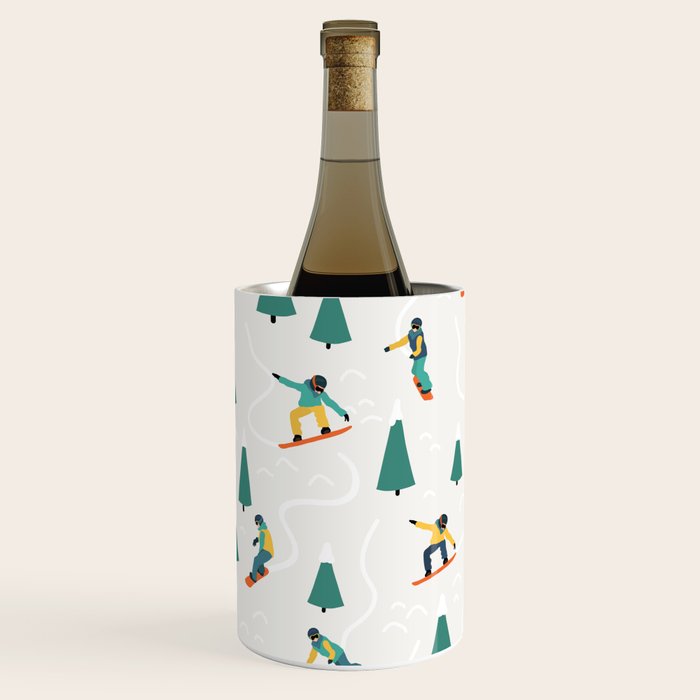 Snowboarding Illustration Pattern Wine Chiller Gallery Image 2