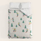 Snowboarding Illustration Pattern Duvet Cover Gallery Image 6