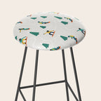 Snowboarding Illustration Pattern Stool Gallery Image 2