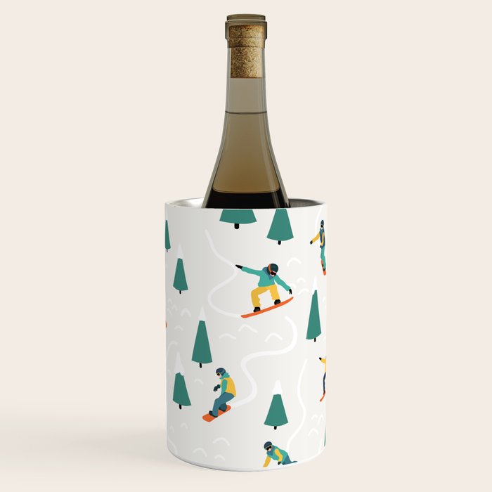 Snowboarding Illustration Pattern Wine Chiller Gallery Image 3