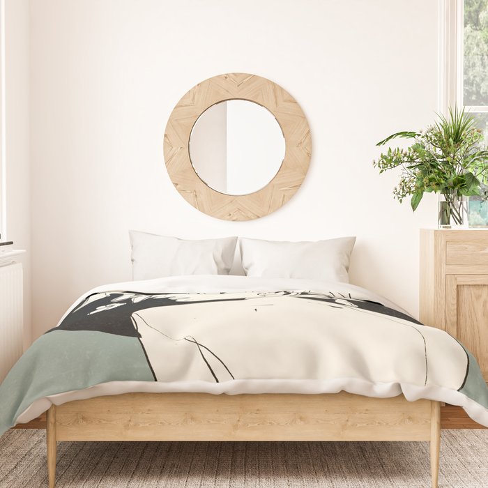 Bloom 8 Line Drawing Duvet Cover Gallery Image 3