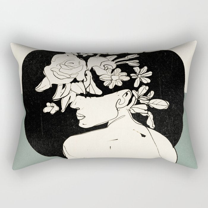 Bloom 8 Line Drawing Rectangular Pillow Gallery Image 1