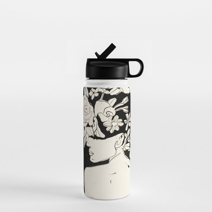 Bloom 8 Line Drawing Water Bottle Gallery Image 1