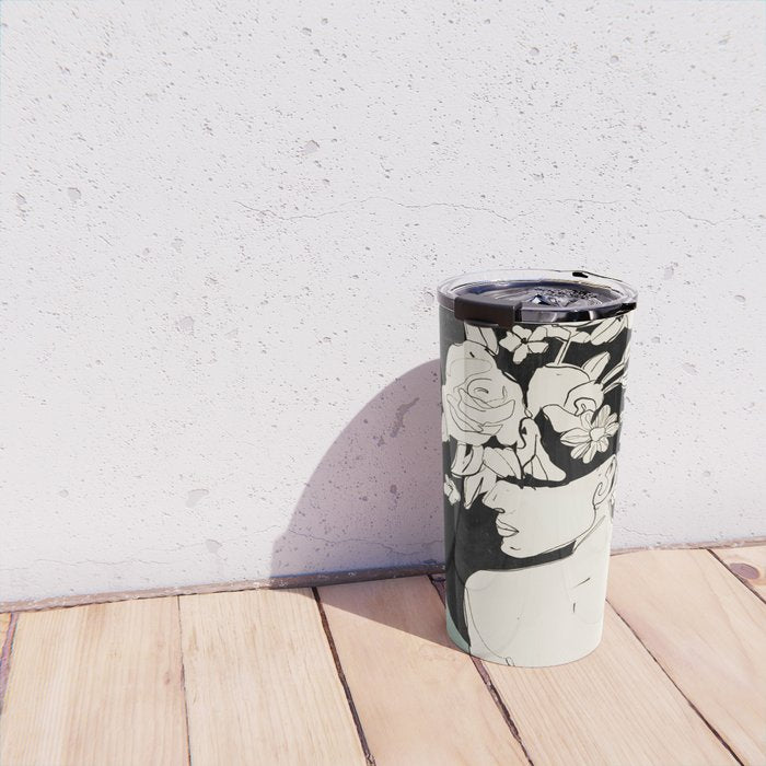 Bloom 8 Line Drawing Travel Mug Gallery Image 4