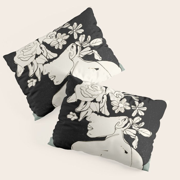 Bloom 8 Line Drawing Pillow Sham Gallery Image 3