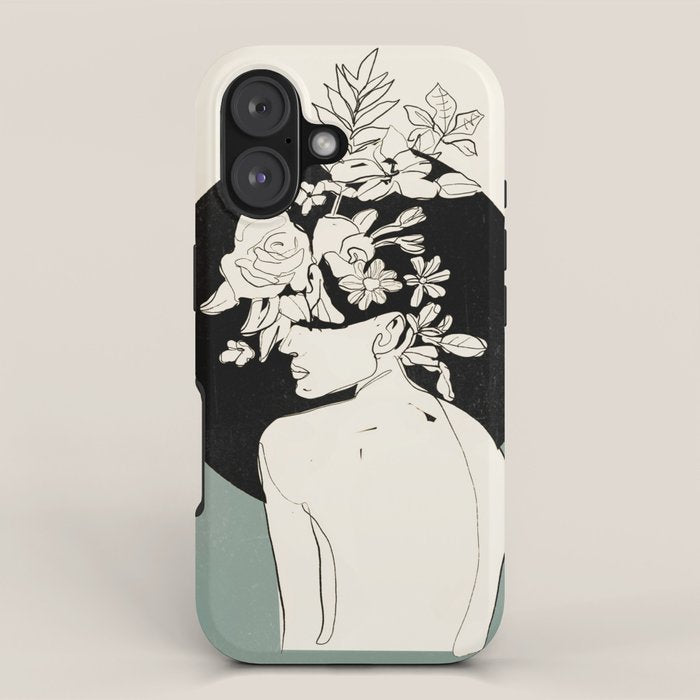 Bloom 8 Line Drawing iPhone Case Gallery Image 1